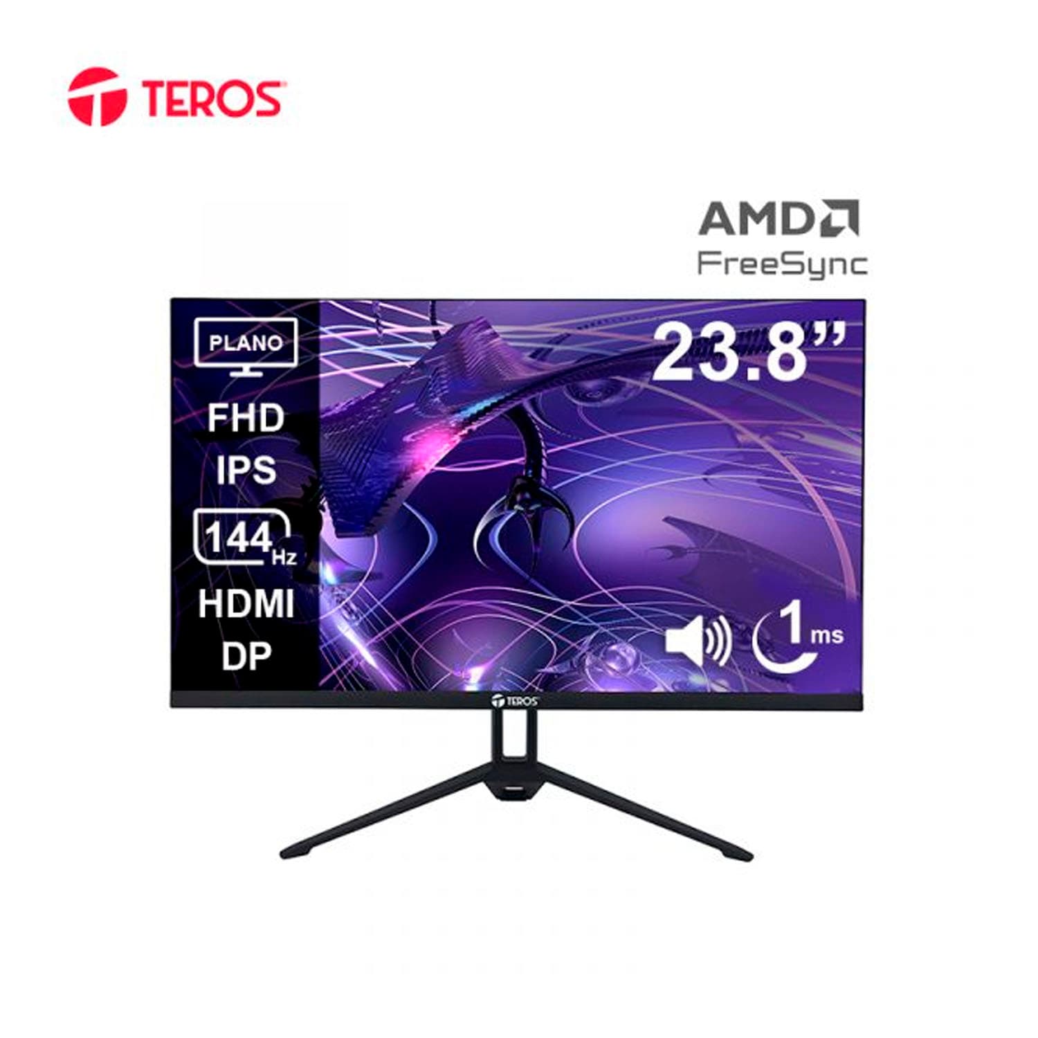 MONITOR TEROS PLANO 23.8" FHD IPS 1MS 144Hz HDMI DP