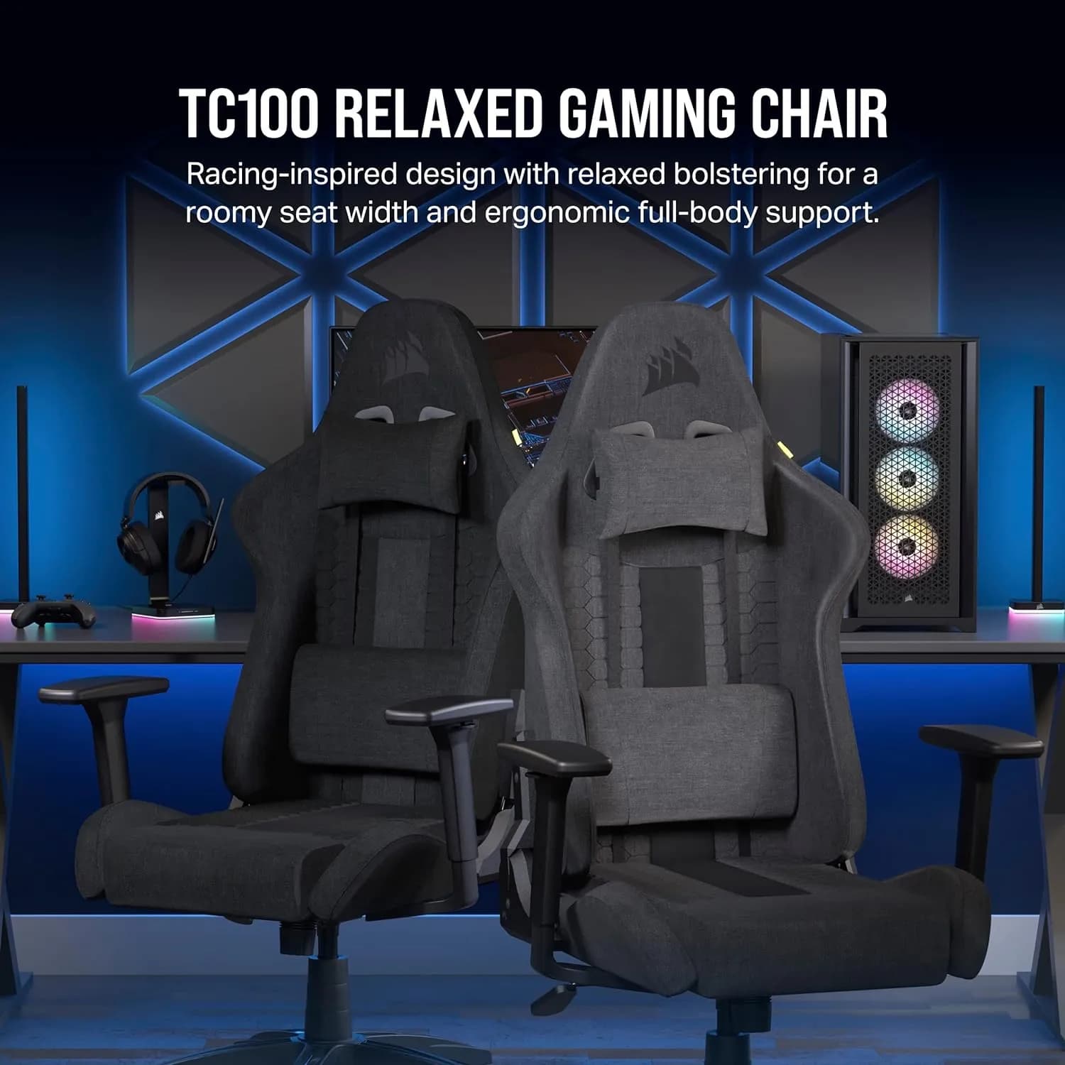 CORSAIR SILLA TC100 FABRIC GAMING BLACK