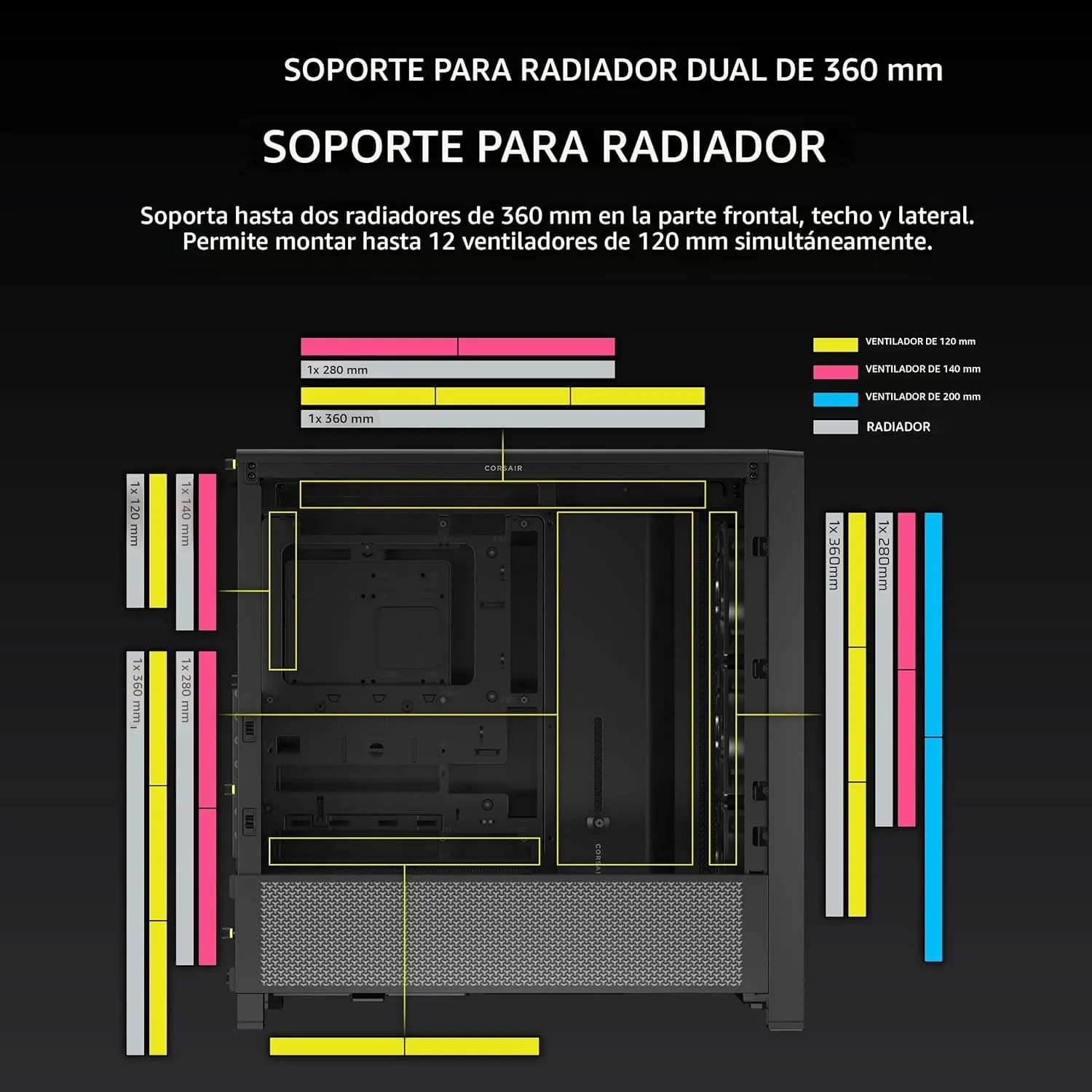 CORSAIR GABINETE FRAME 4000D RS NEG 3F