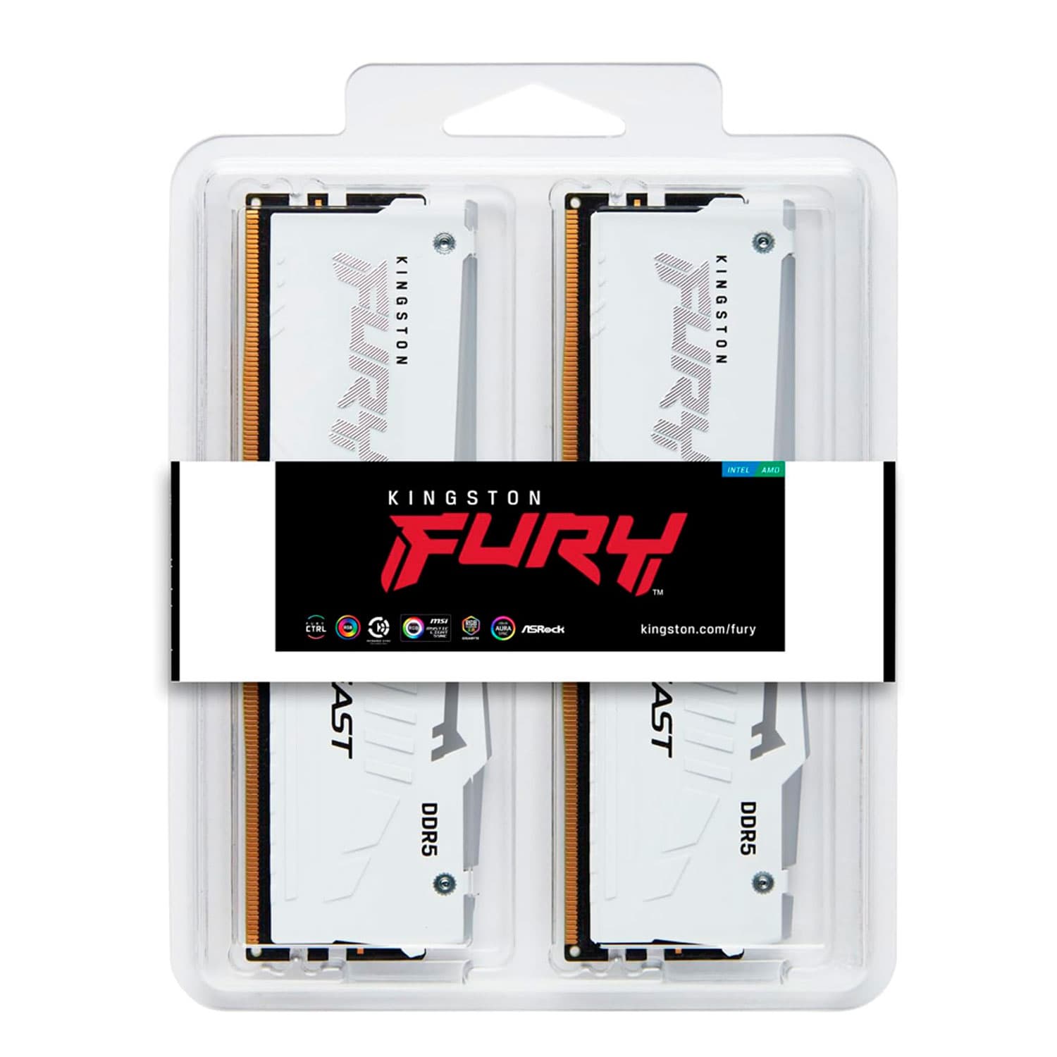 MEMORIA RAM KINGSTON FURY BEAST WHITE 32GB DDR5 6000MHZ RGB