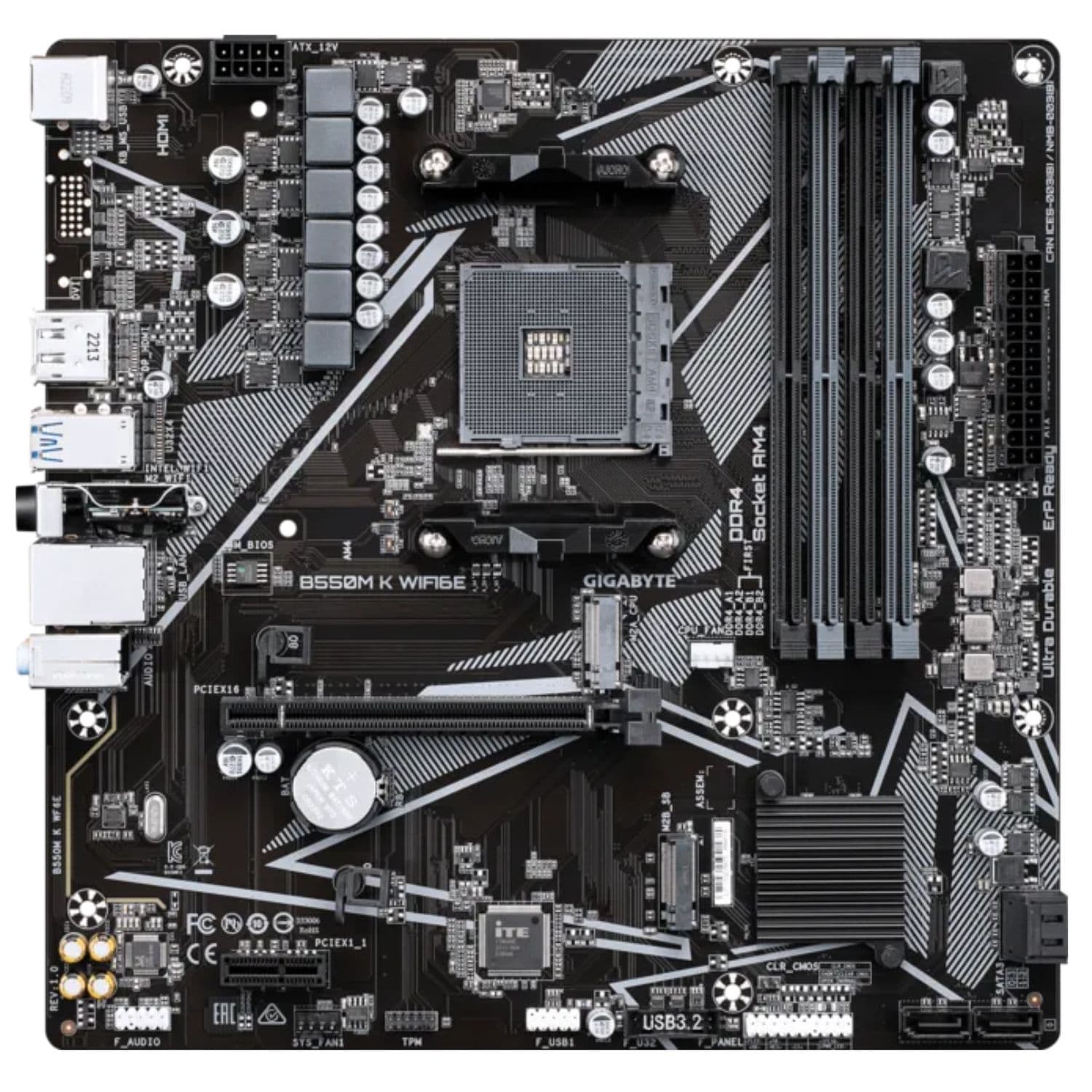 MOTHERBOARD GIGABYTE B550M K WIFI6E AM4