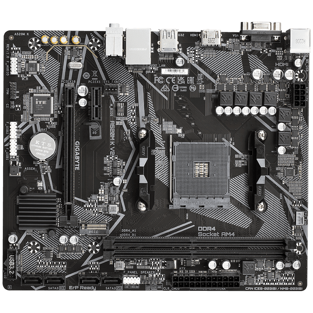 MOTHERBOARD GIGABYTE AMD A520M K V2  M.2