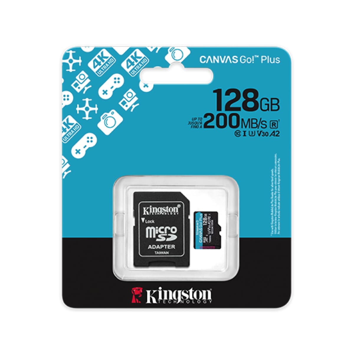 TARJETA DE MEMORIA MICROSD KINGSTON 128GB MICROSDXC CANVAS GO PLUS GEN4 200MB/s