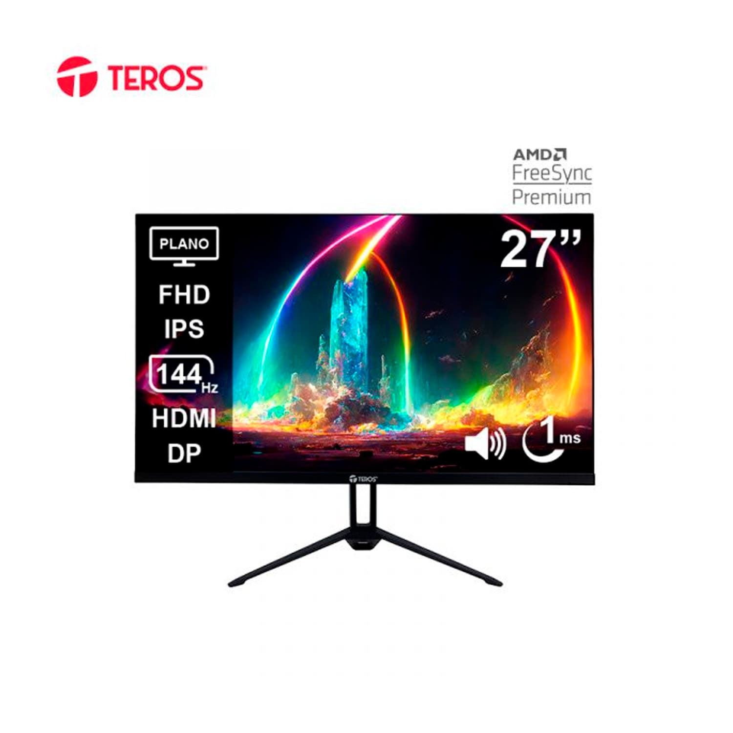 MONITOR TEROS PLANO 27" FHD IPS 1MS 144Hz HDMI DP