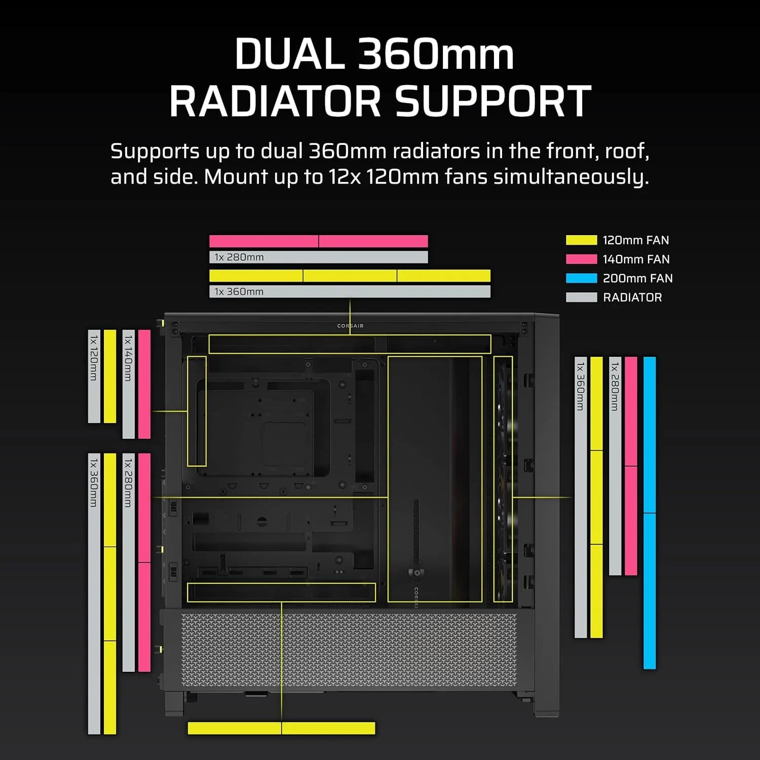 CORSAIR GABINETE FRAME 4000D RS ARGB NEG