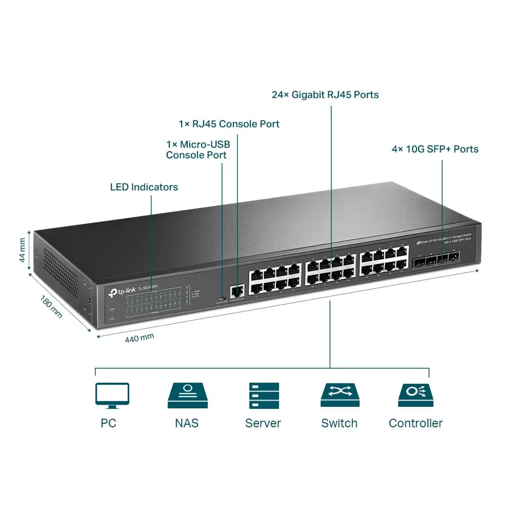Switch Tp-link SG3428X 24pt 4SFP+ Adm L2+