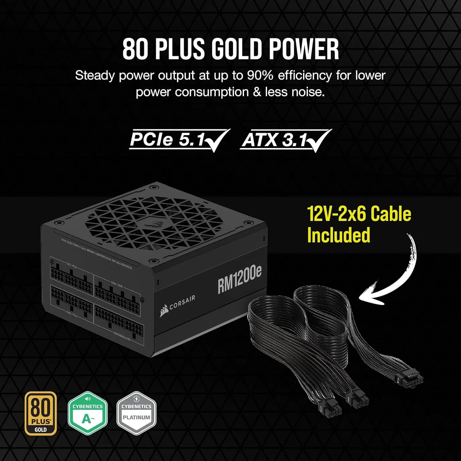 CORSAIR FUENTE RM1200E CYBENETICS GLD5.1