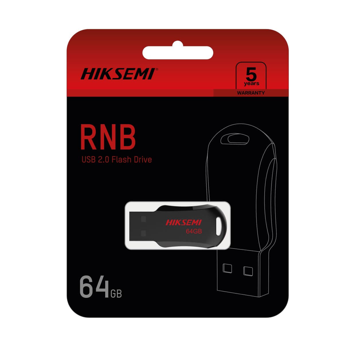 Pendrive Hiksemi M200R 64GB USB 2.0 Compacto Alta Velocidad Negro