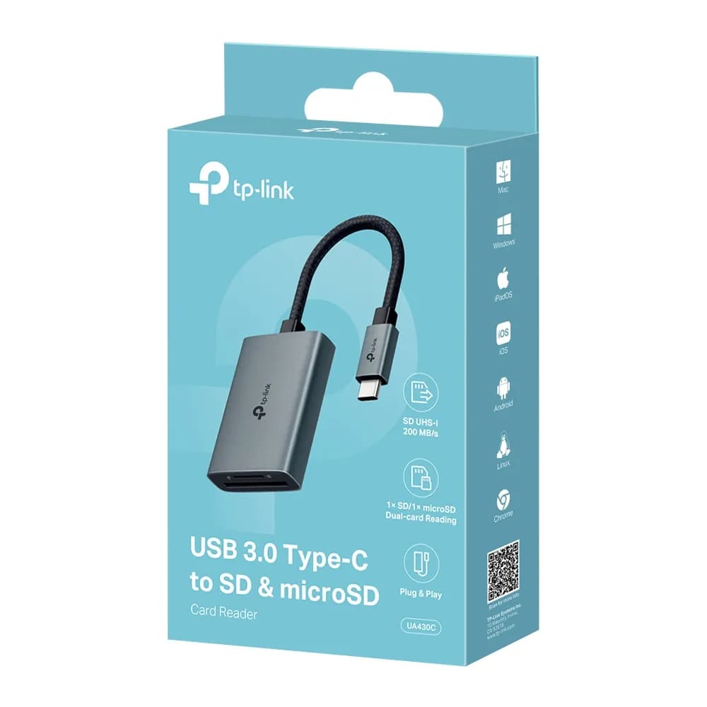 Adap USB-C Tp-link UA430C a SD y microSD